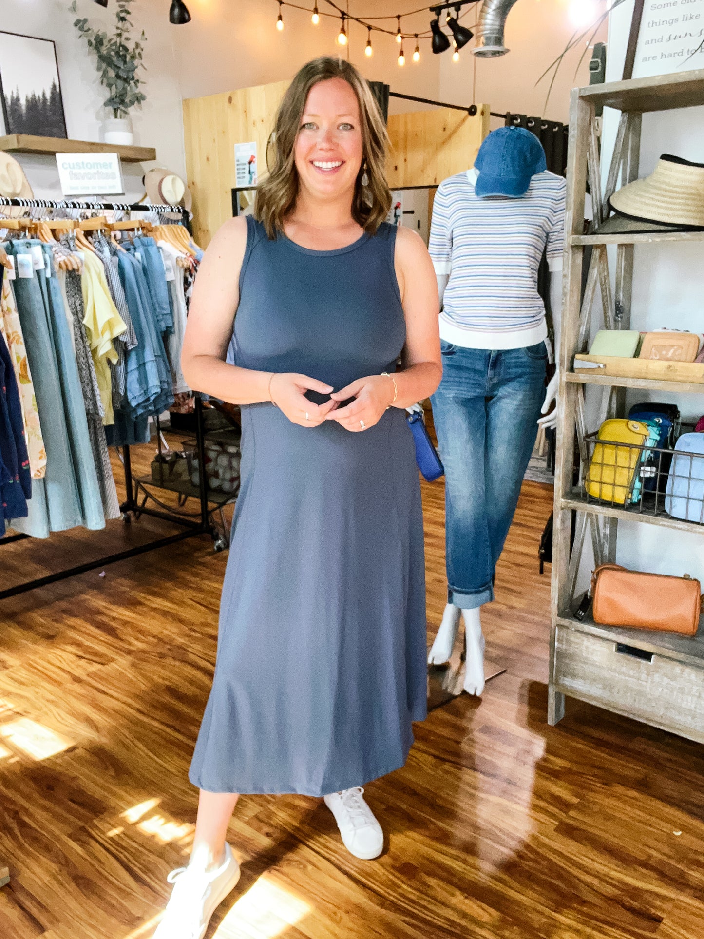 Charcoal Ribbed Dress