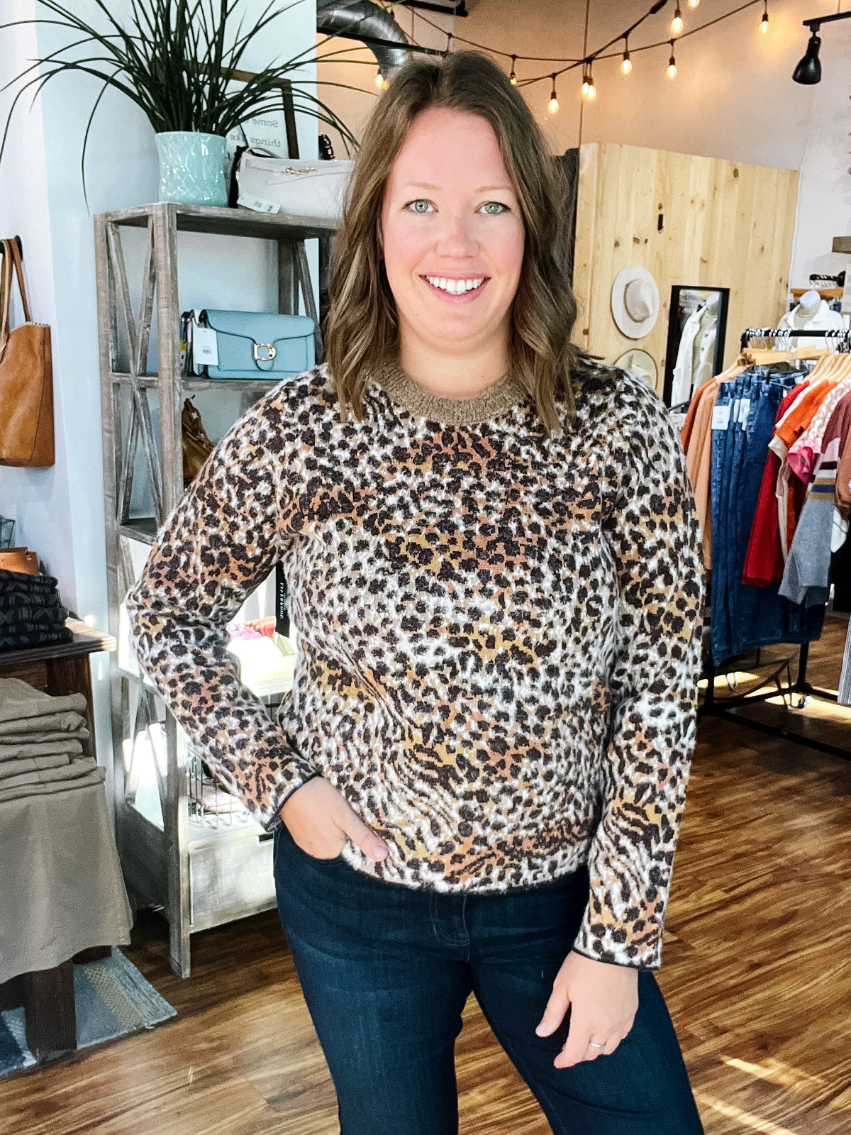 Brown Leopard Sweater