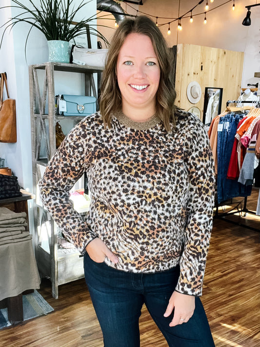 Brown Leopard Sweater