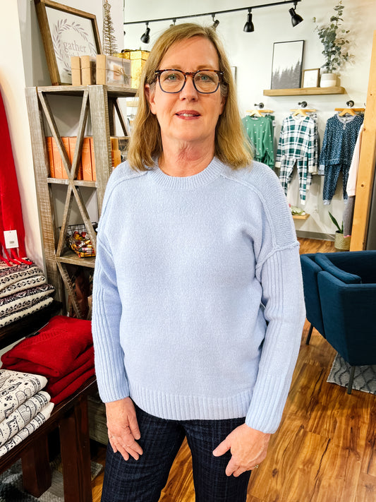 Blue Crew Neck Sweater