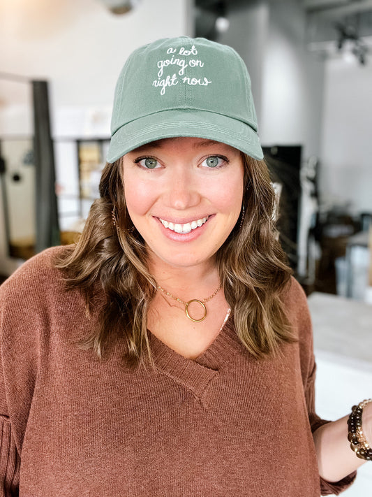 A Lot Going On Cap Sage Hat