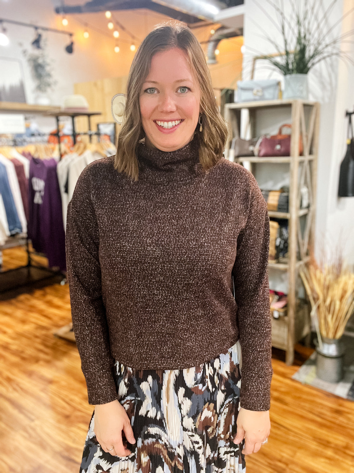 Hickory Funnel Neck Lightweight Sweater