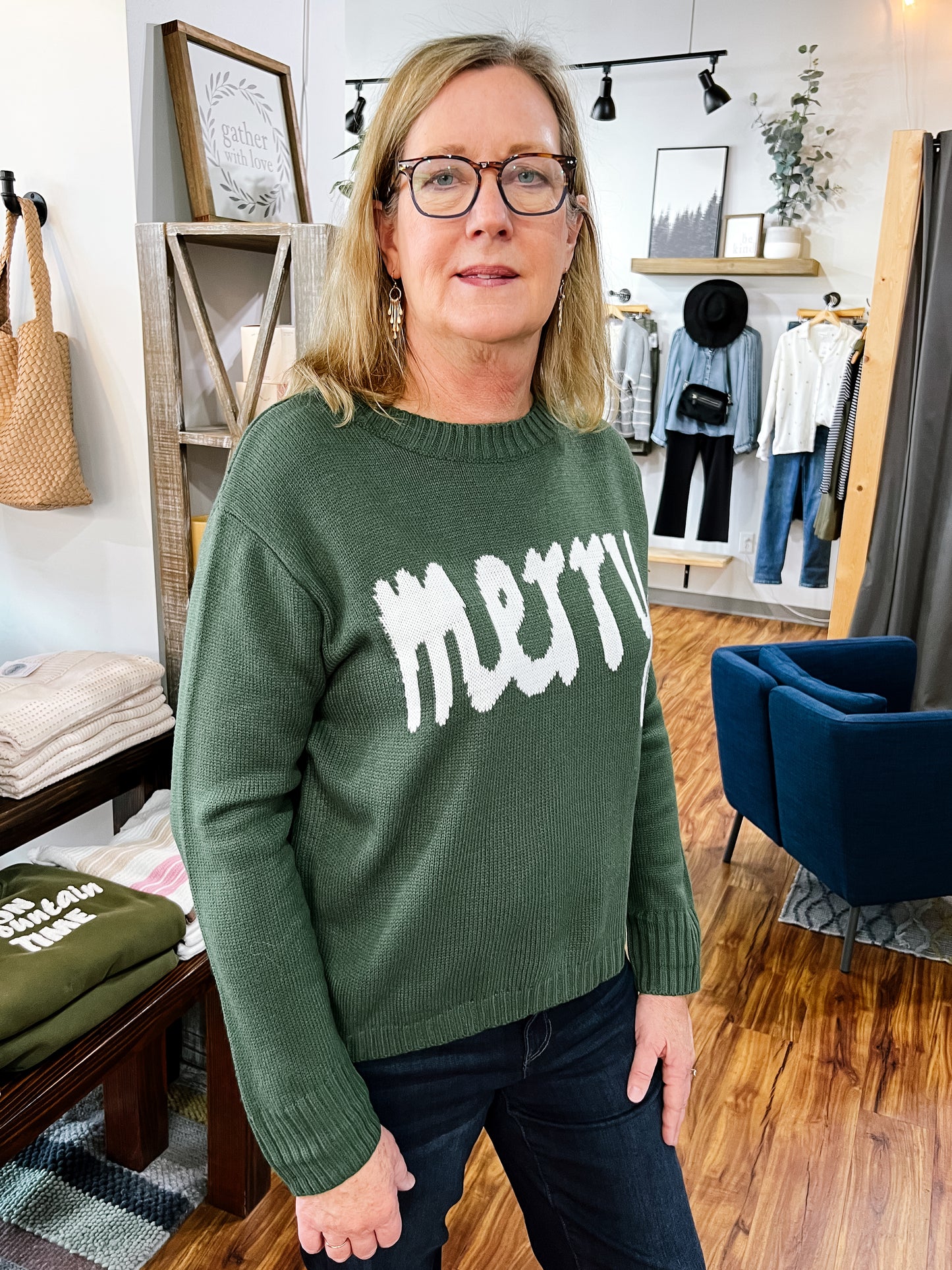 Pine Green Merry Sweater