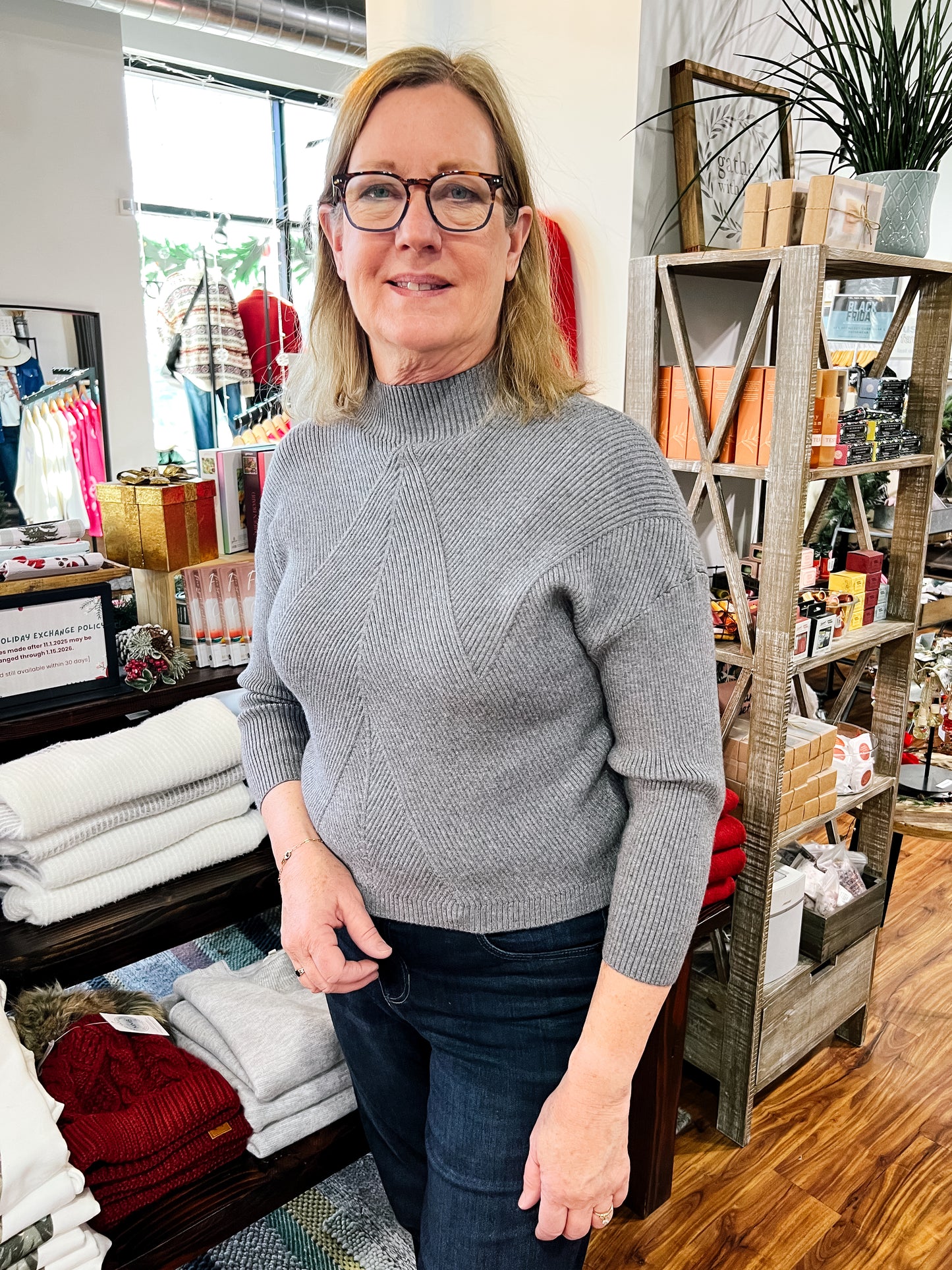 Charcoal Mock Turtleneck Sweater