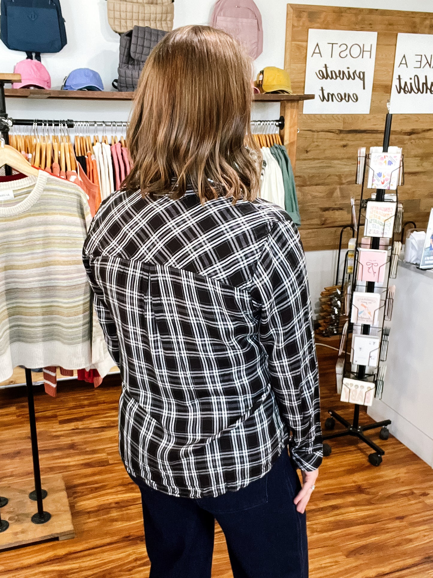 Black & Gray Plaid Shirt