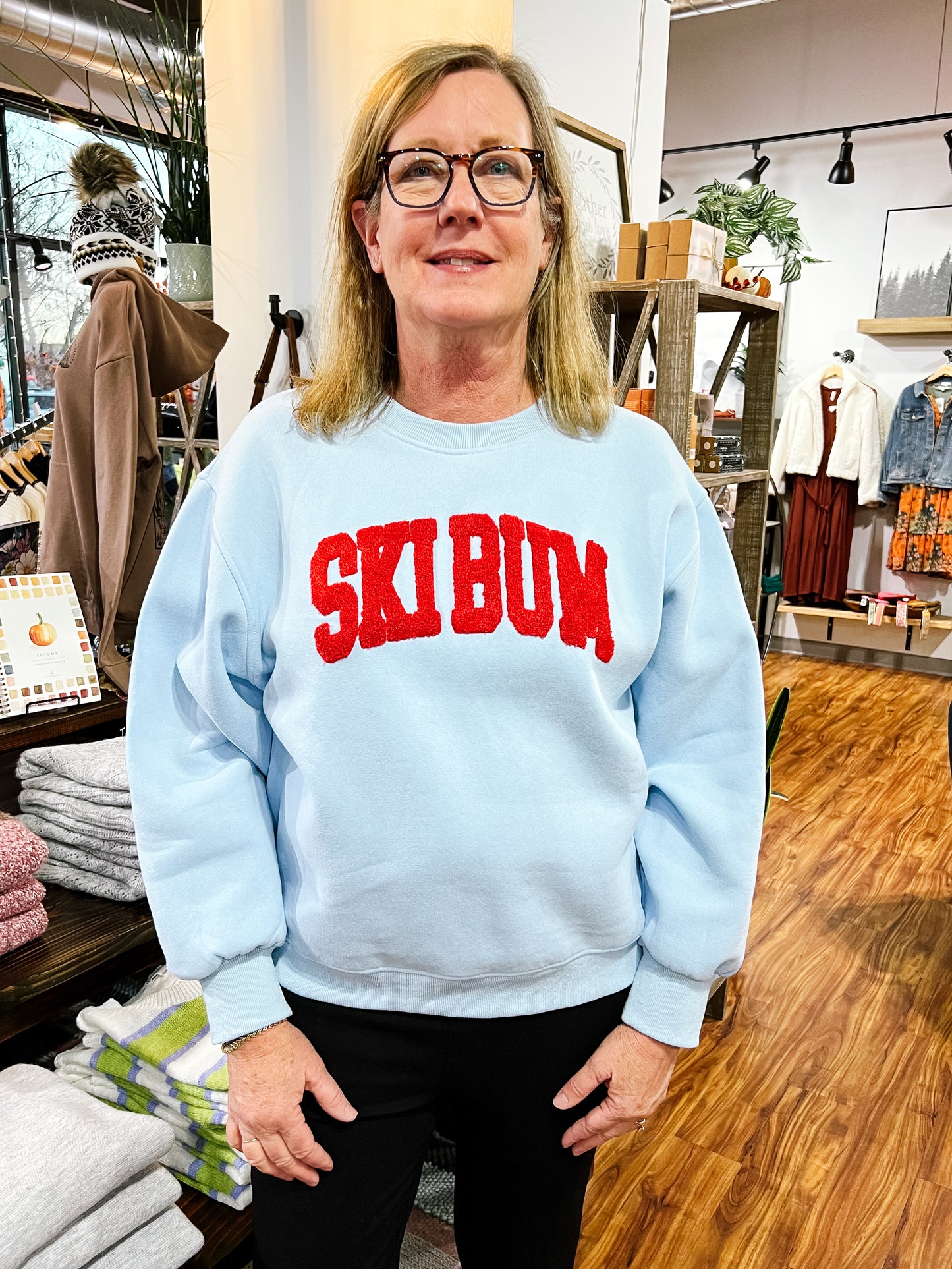 Light Blue Ski Bum Sweatshirt