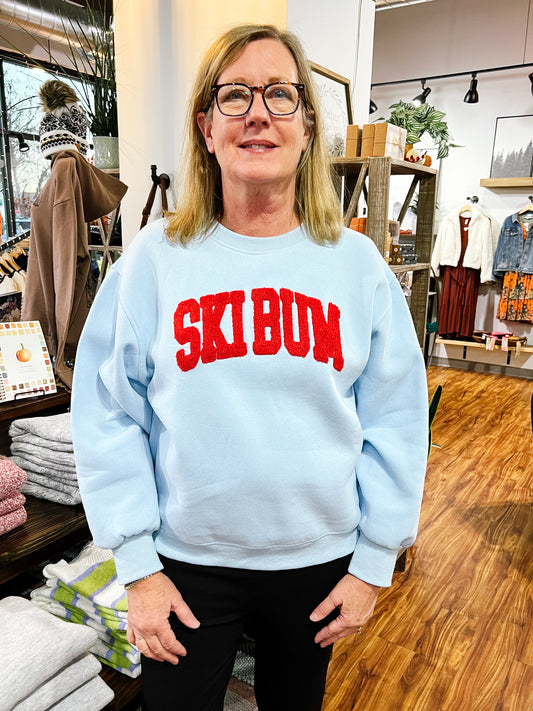Light Blue Ski Bum Sweatshirt