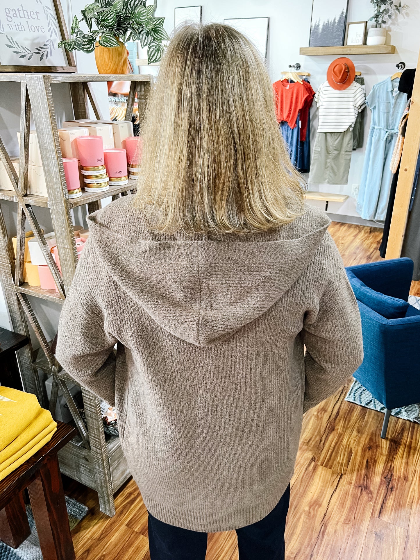 Brown Hooded Cardigan