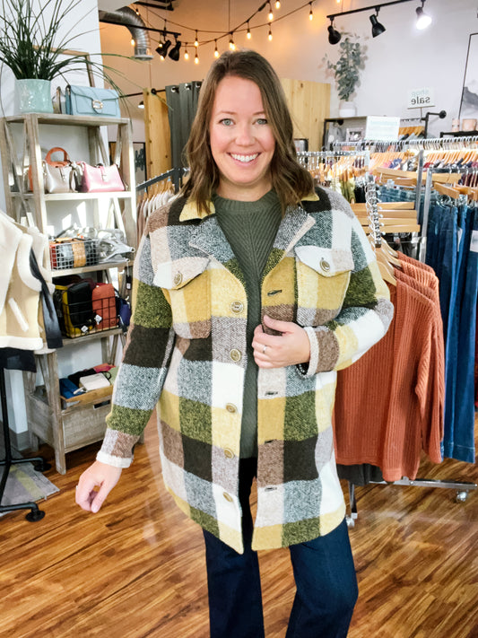 Yellow Plaid Coat