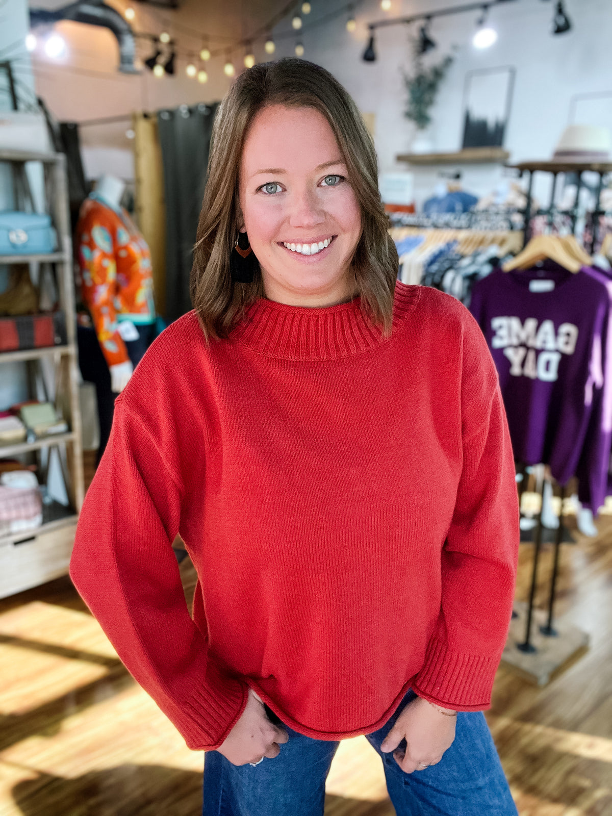 Burnt Orange Oversized Sweater