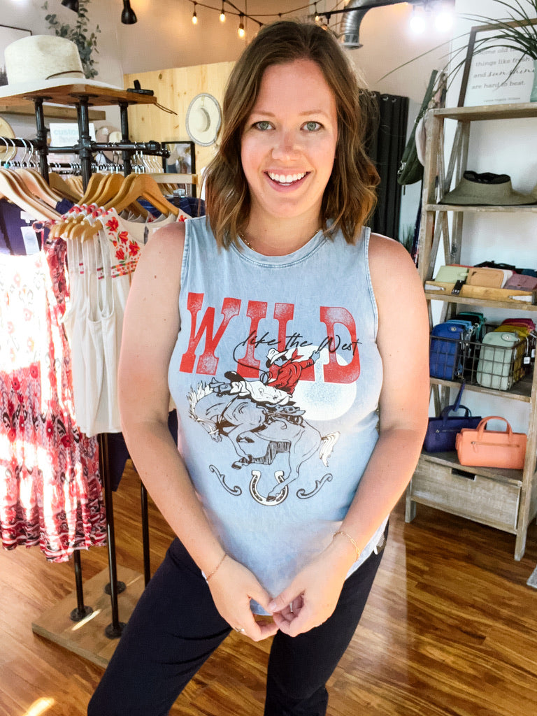 Blue Vintage Wash Wild Tank