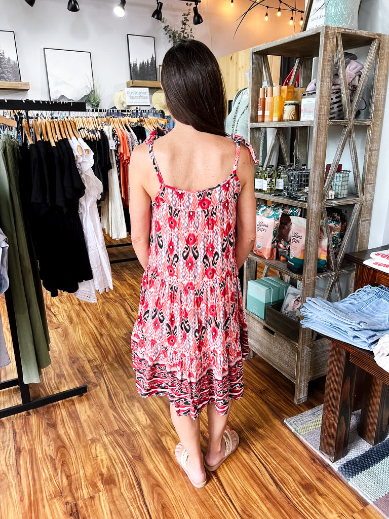 Red Print Dress