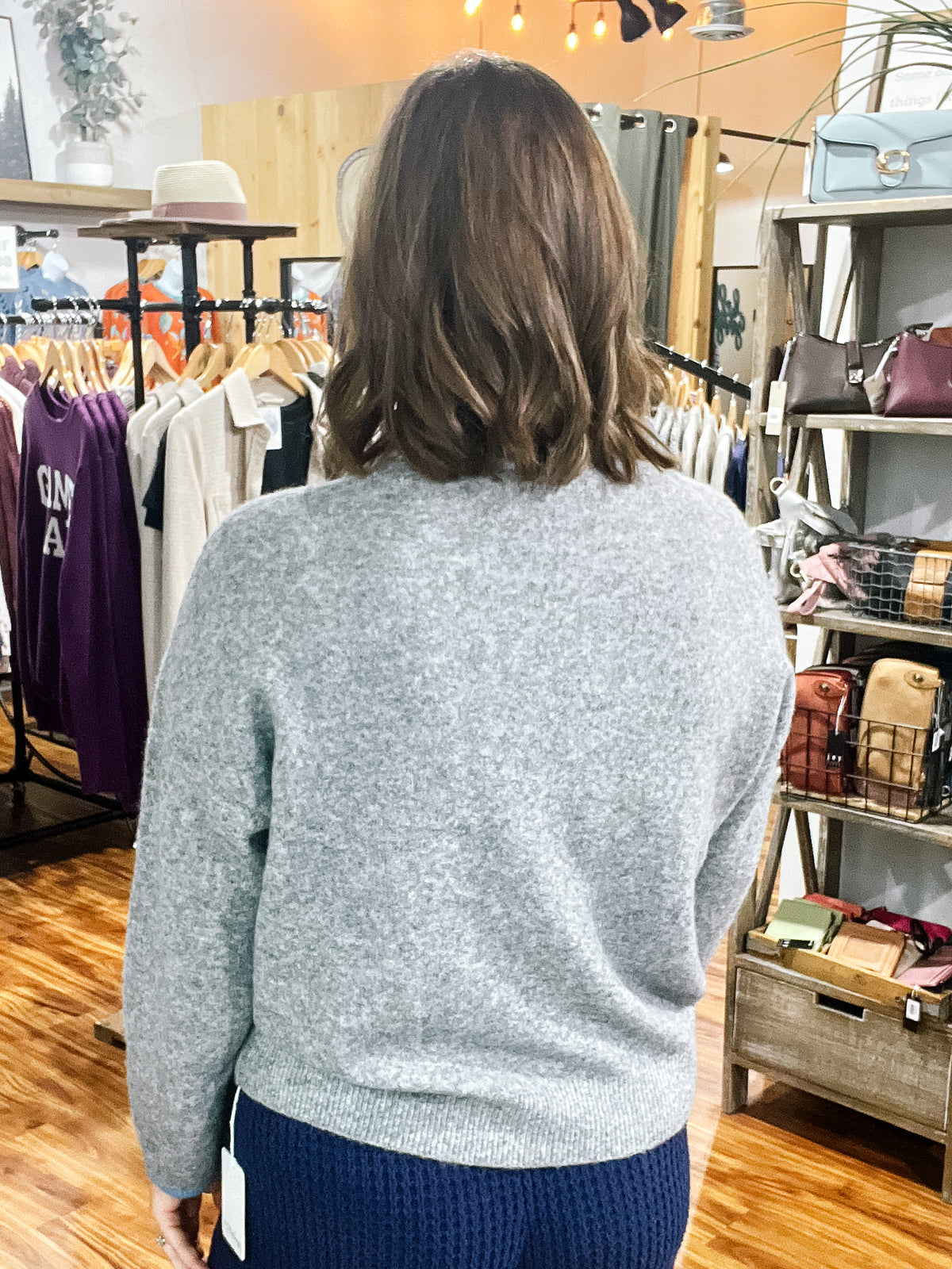 Gray Long Sleeve Dog Sweater