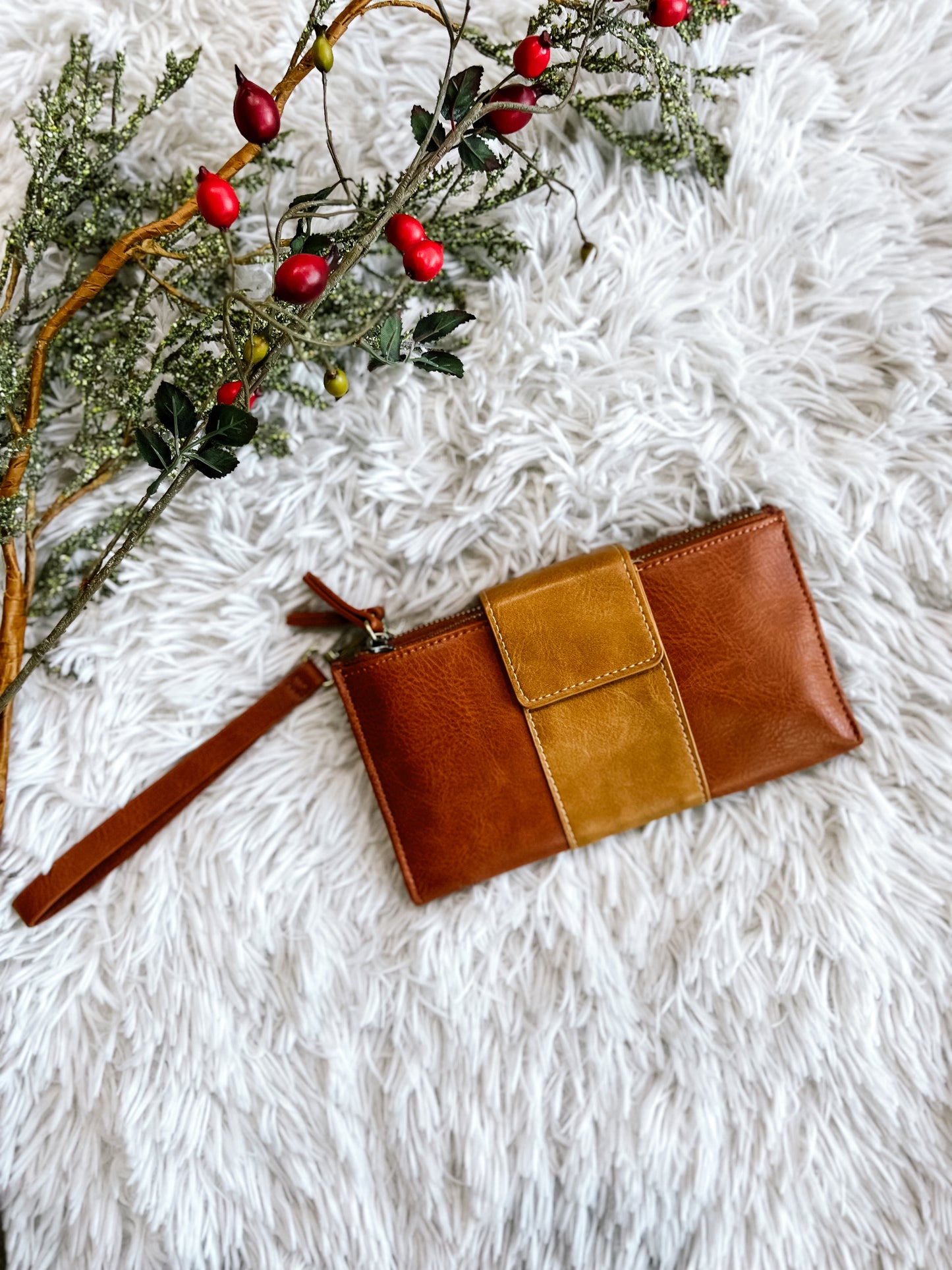 Color Block Wallet Crossbody Purse