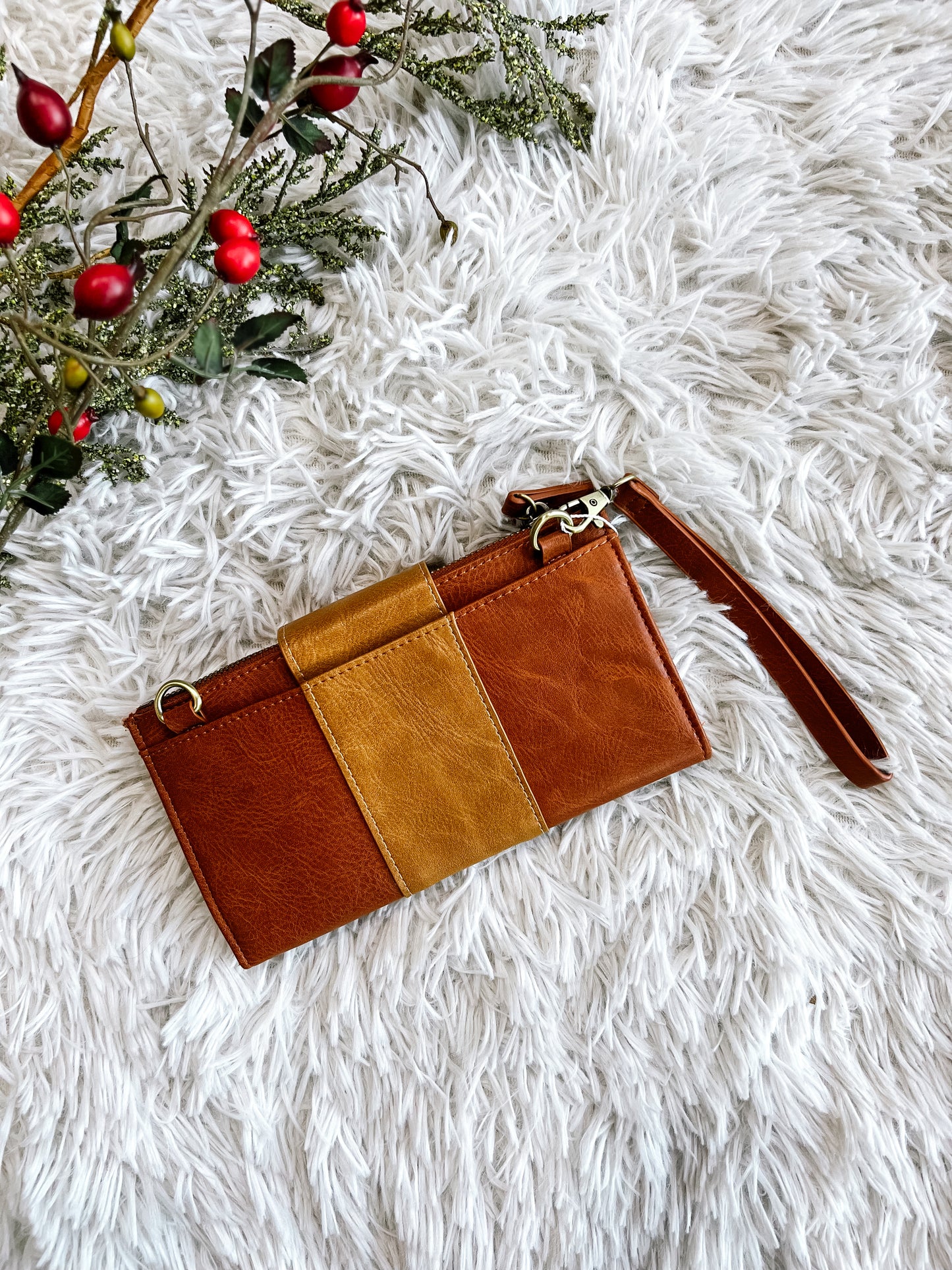 Color Block Wallet Crossbody Purse