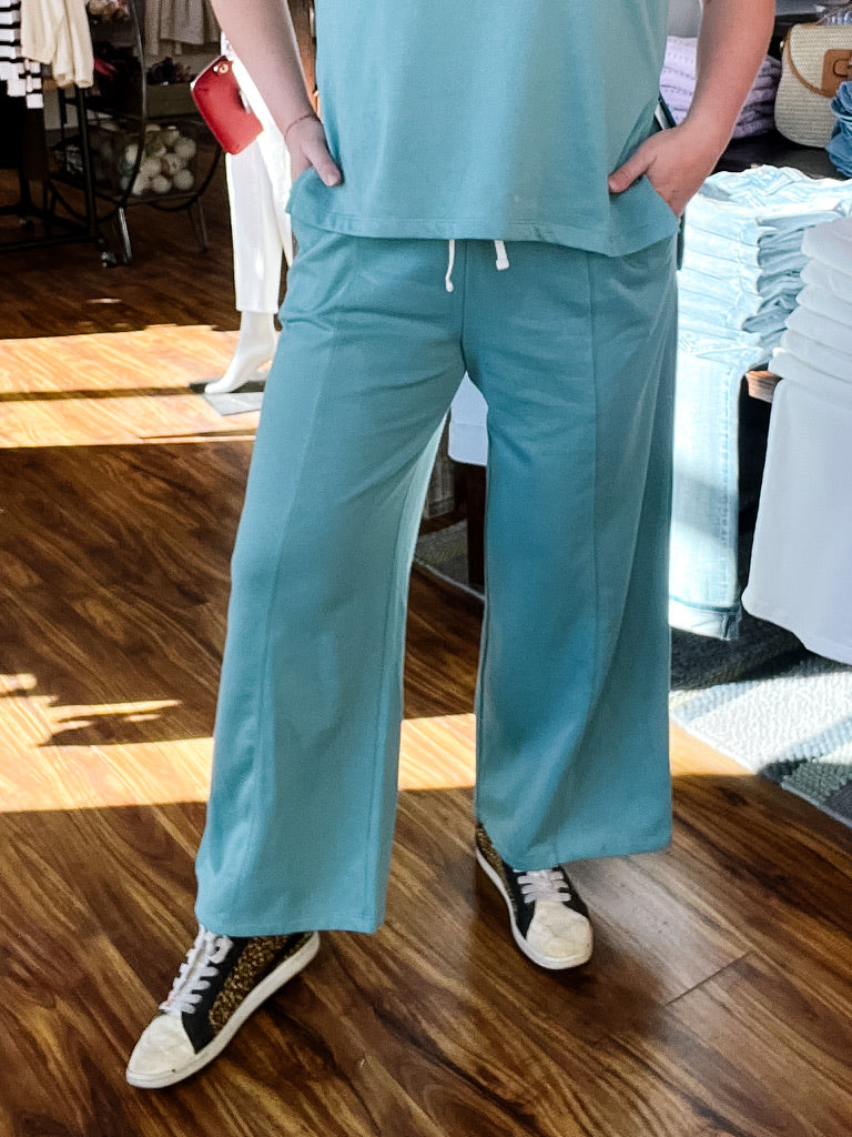 Teal Knit Pull On Pant