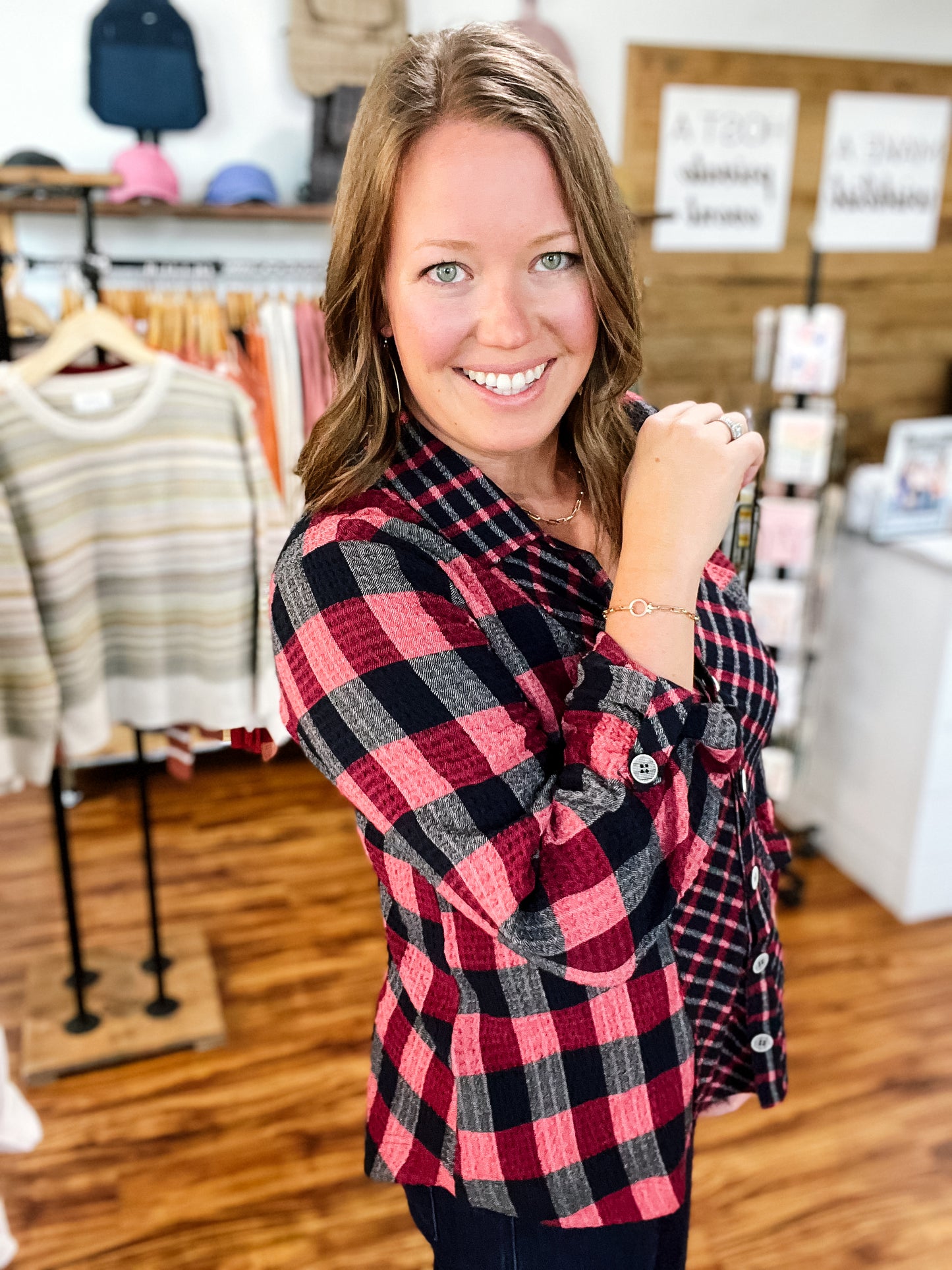 Red & Black Boyfriend Tunic