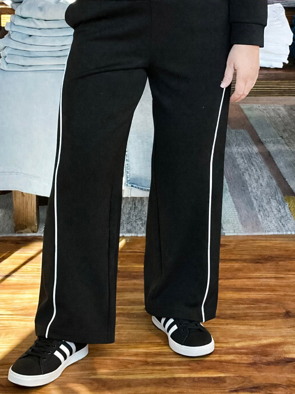 Black W/White Lounge Pants