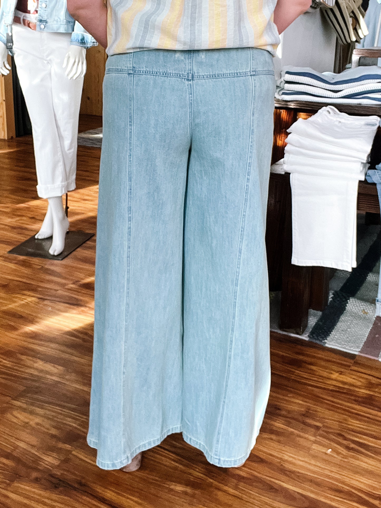 Light Wash Denim Wide Leg Jean