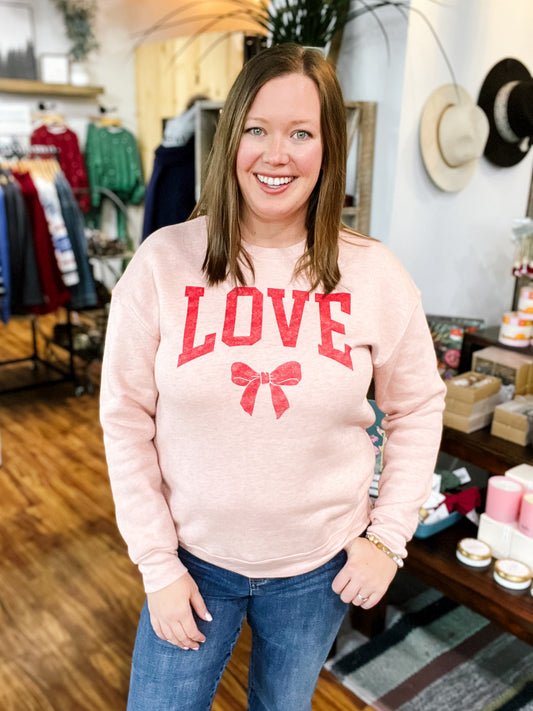 Pink Love Bow Sweatshirt