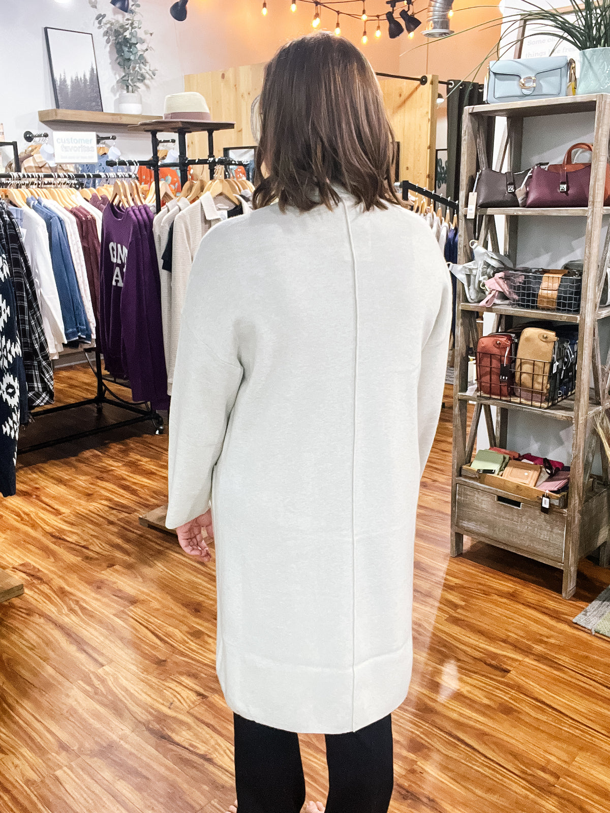 Heathered Cream Long Cardigan