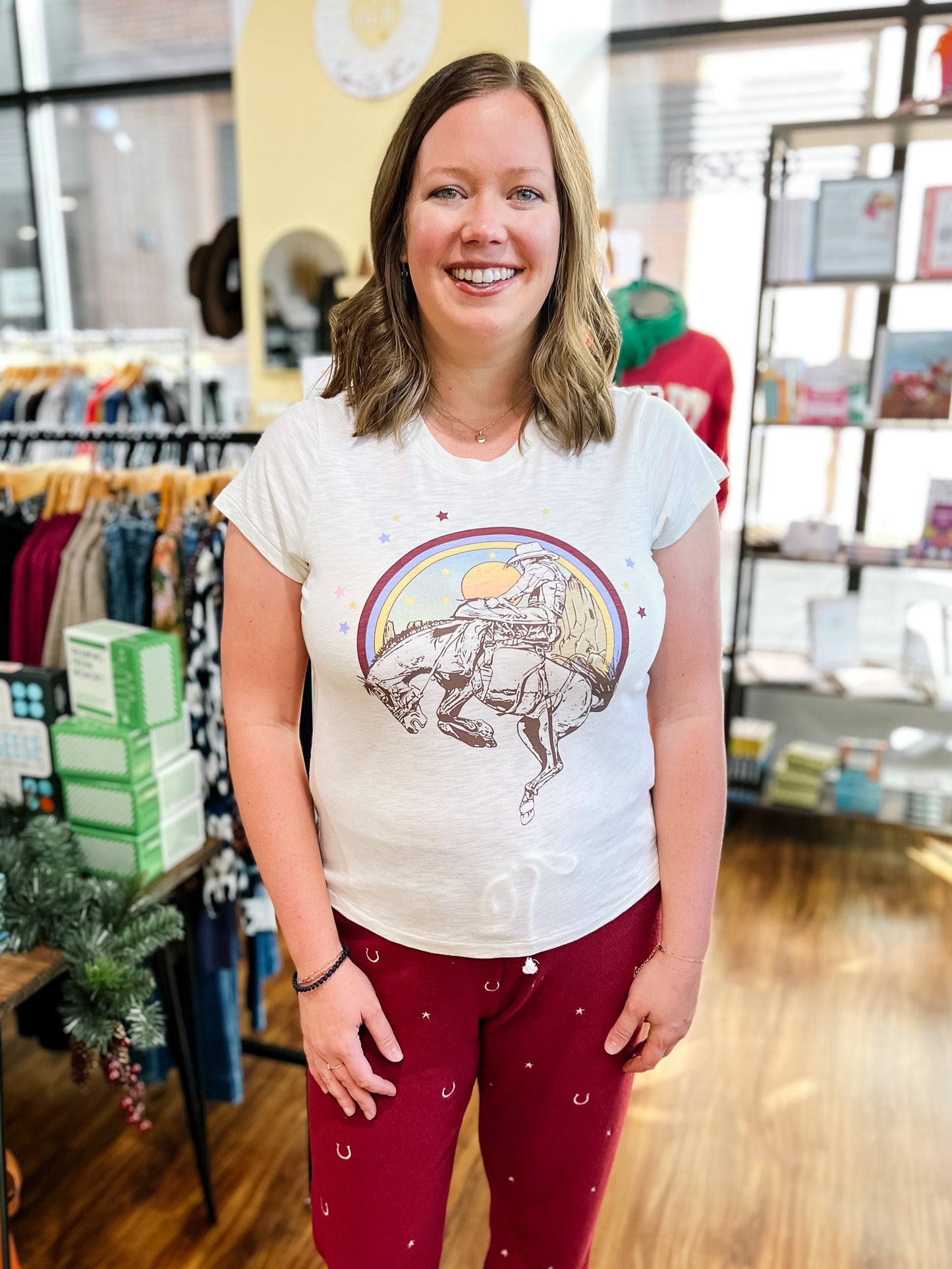 Cream Short Sleeve Horse T Shirt