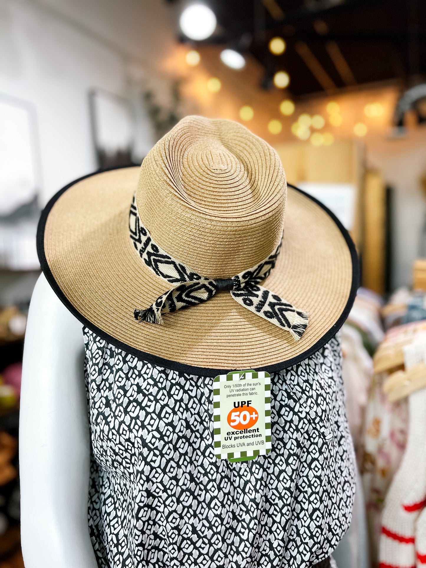 Tan Hat W/ Black Trim