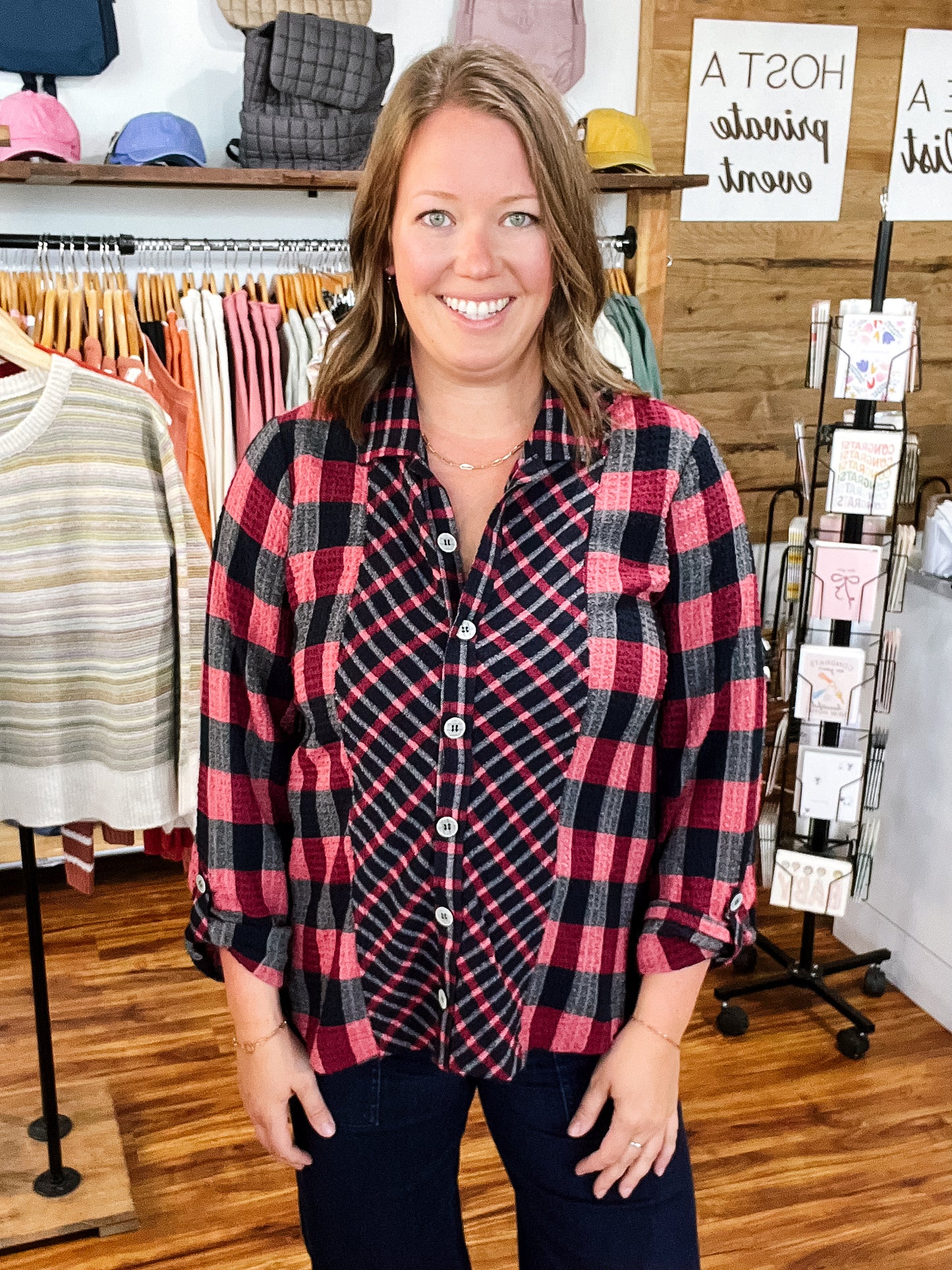Red & Black Boyfriend Tunic
