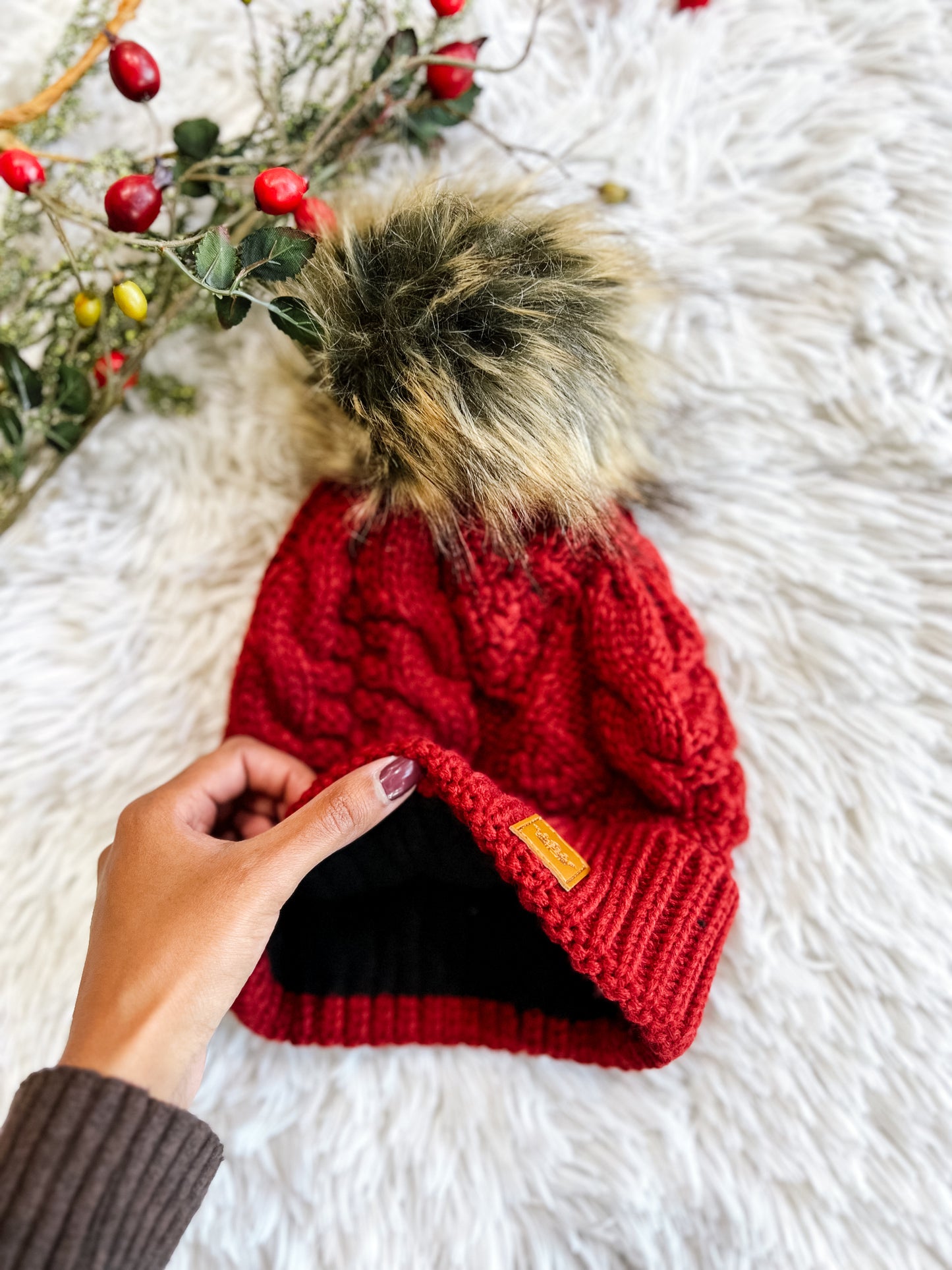 Rust Pom Beanie