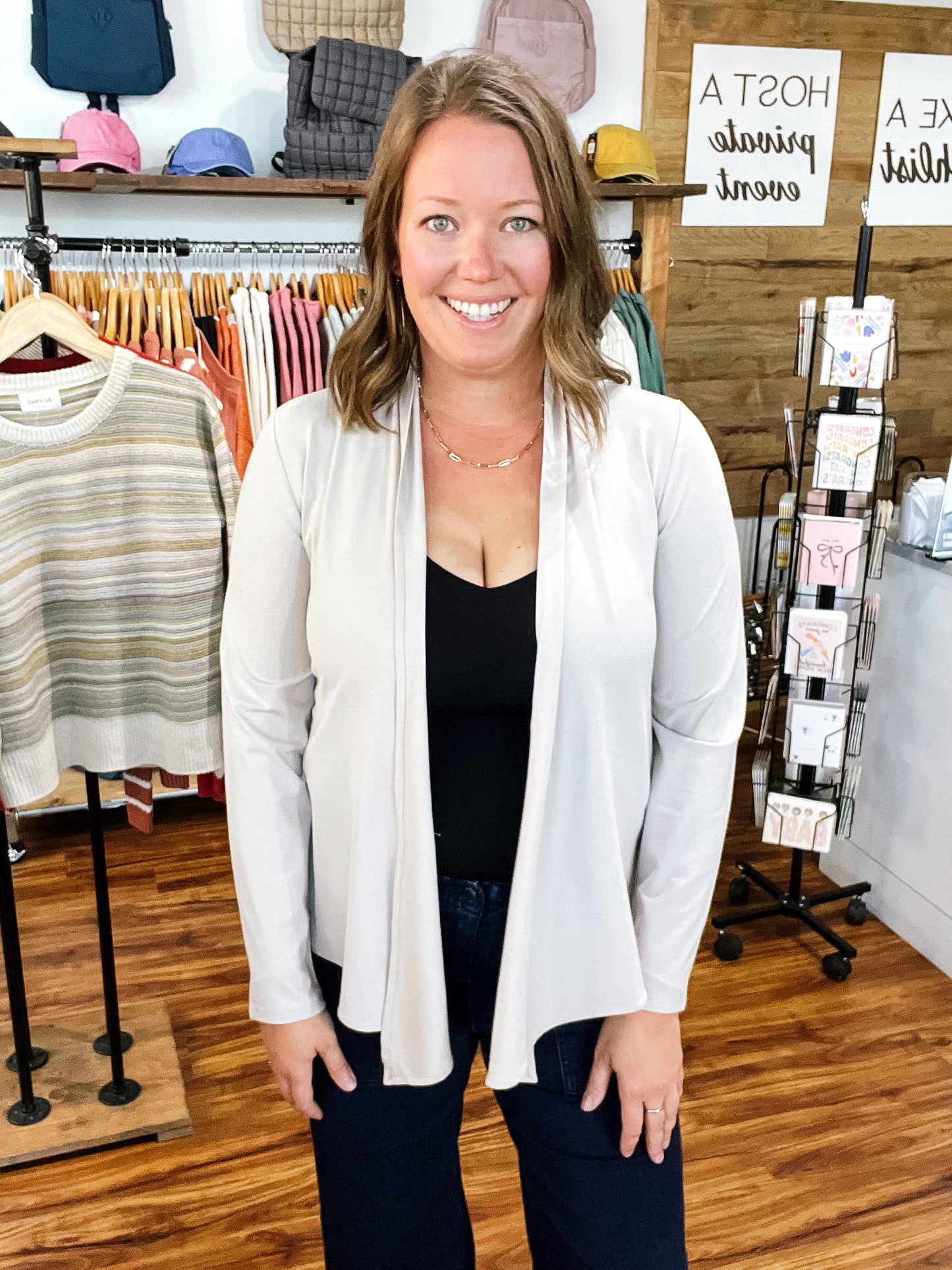 Taupe Lightweight Cardigan
