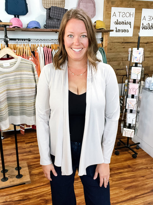 Taupe Lightweight Cardigan