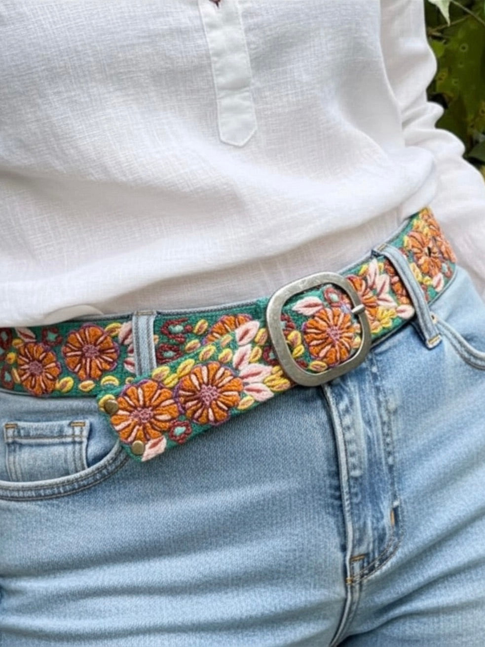 Autumn Sonata Embroidered Wool Belt