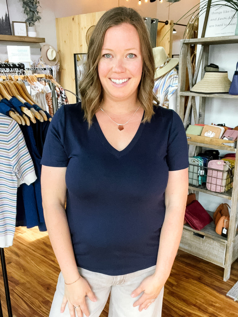 Navy V-Neck T-Shirt