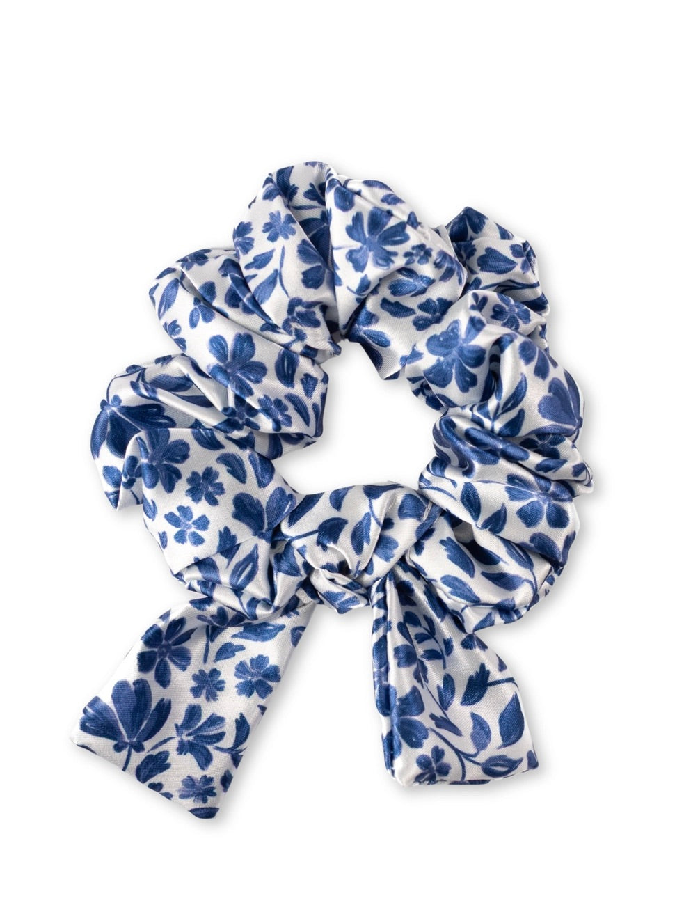 Blue Floral Scrunchie