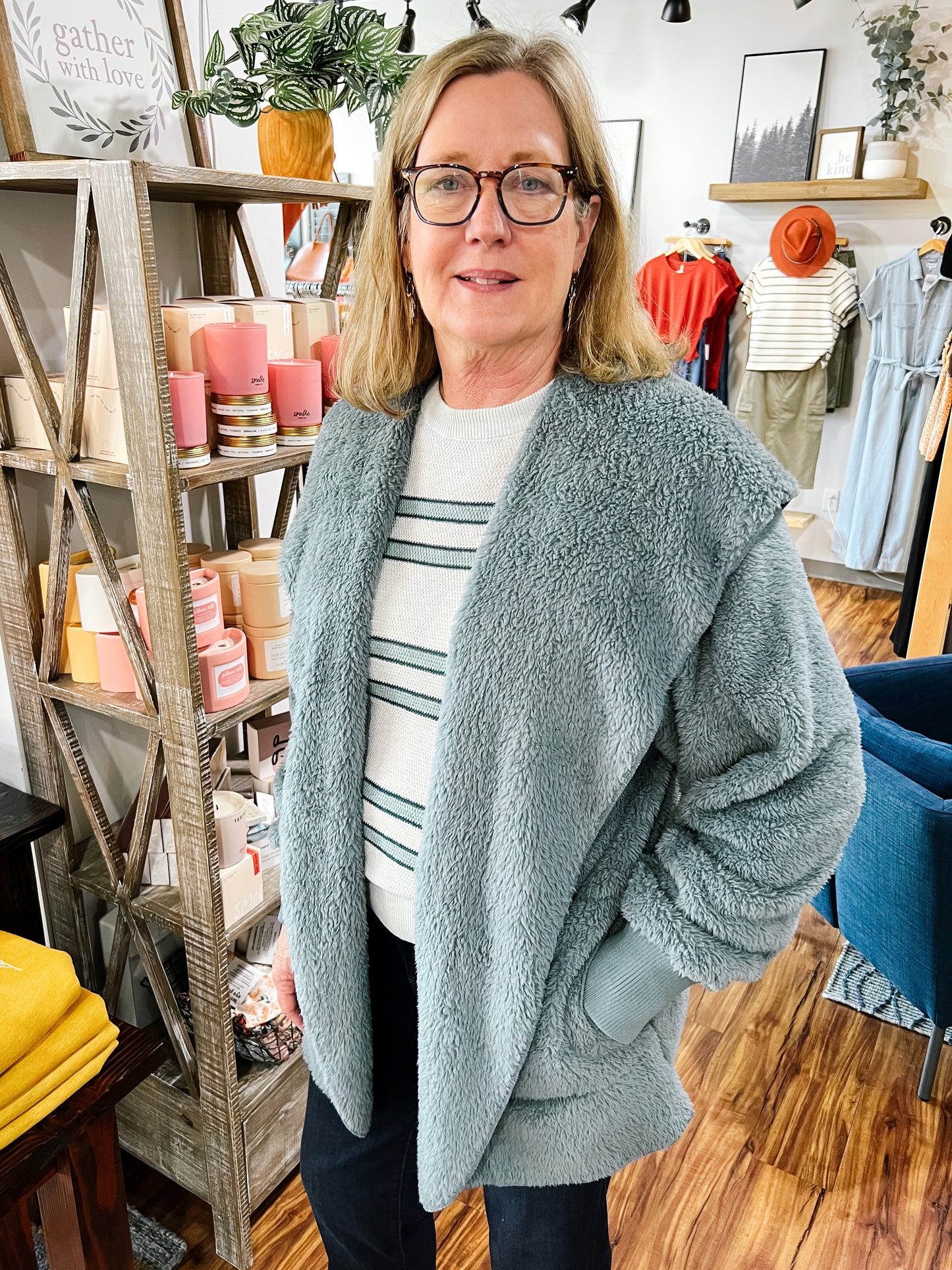 Teal Teddy Bear Cardigan