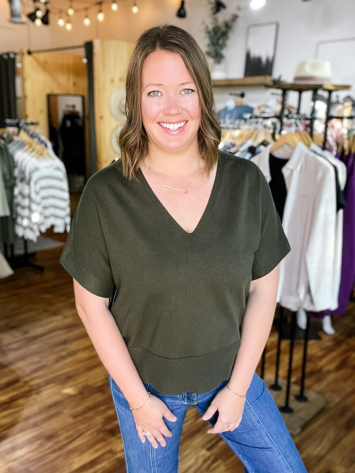Olive Green Dolman Sweater