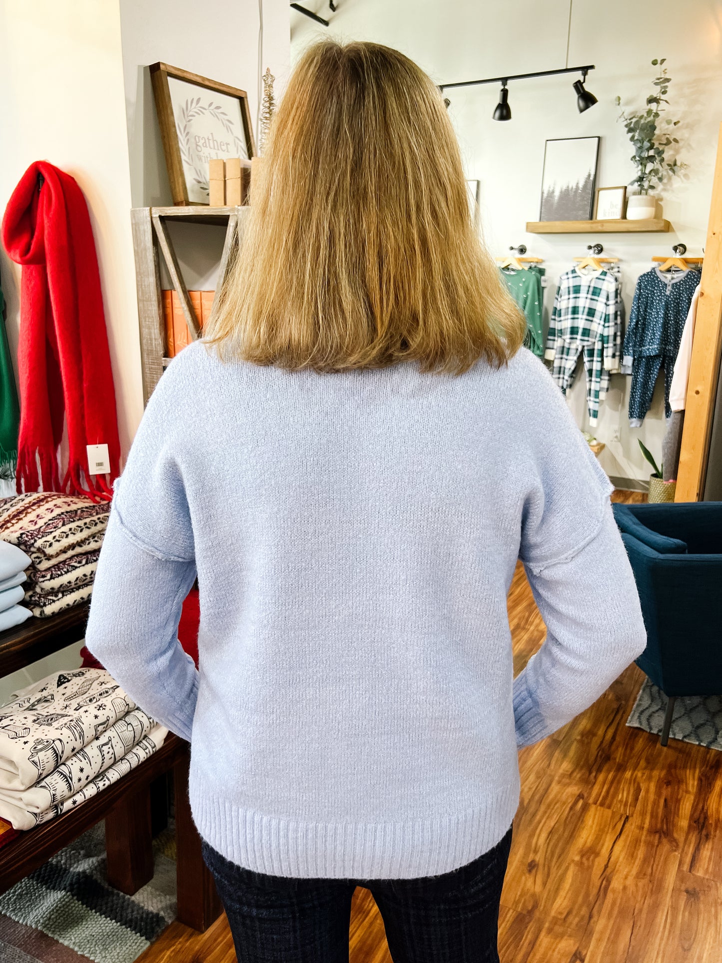 Blue Crew Neck Sweater