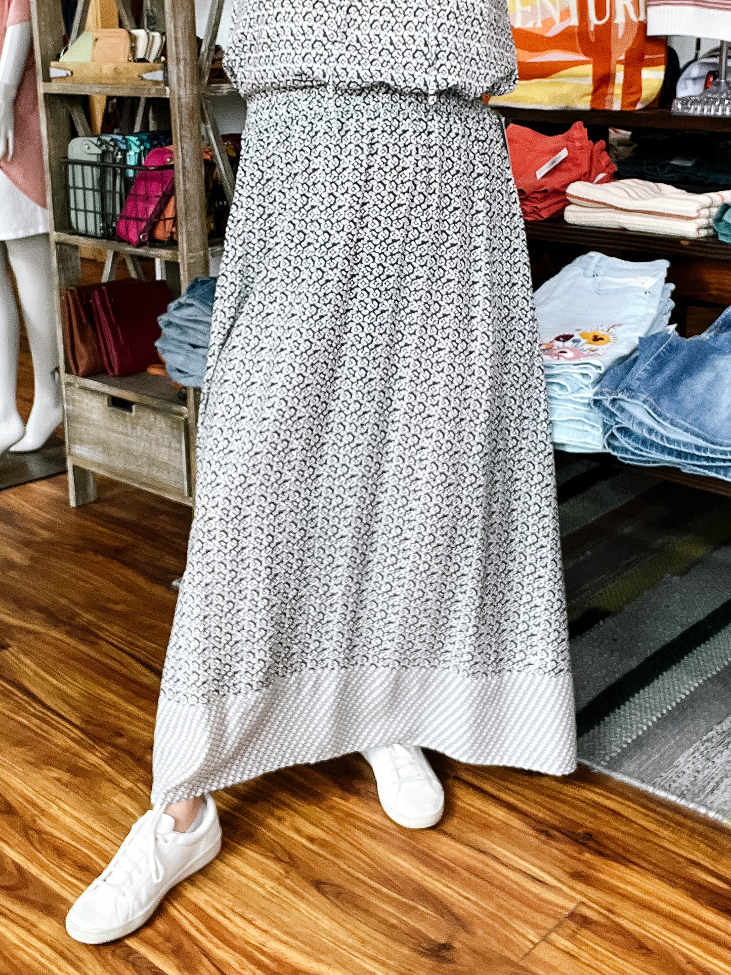 Black Geometric Pattern Skirt