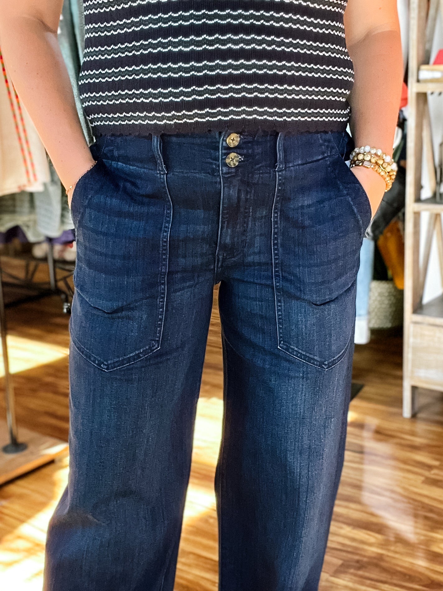 Patch Pocket Wide Leg Jean Summit Lake