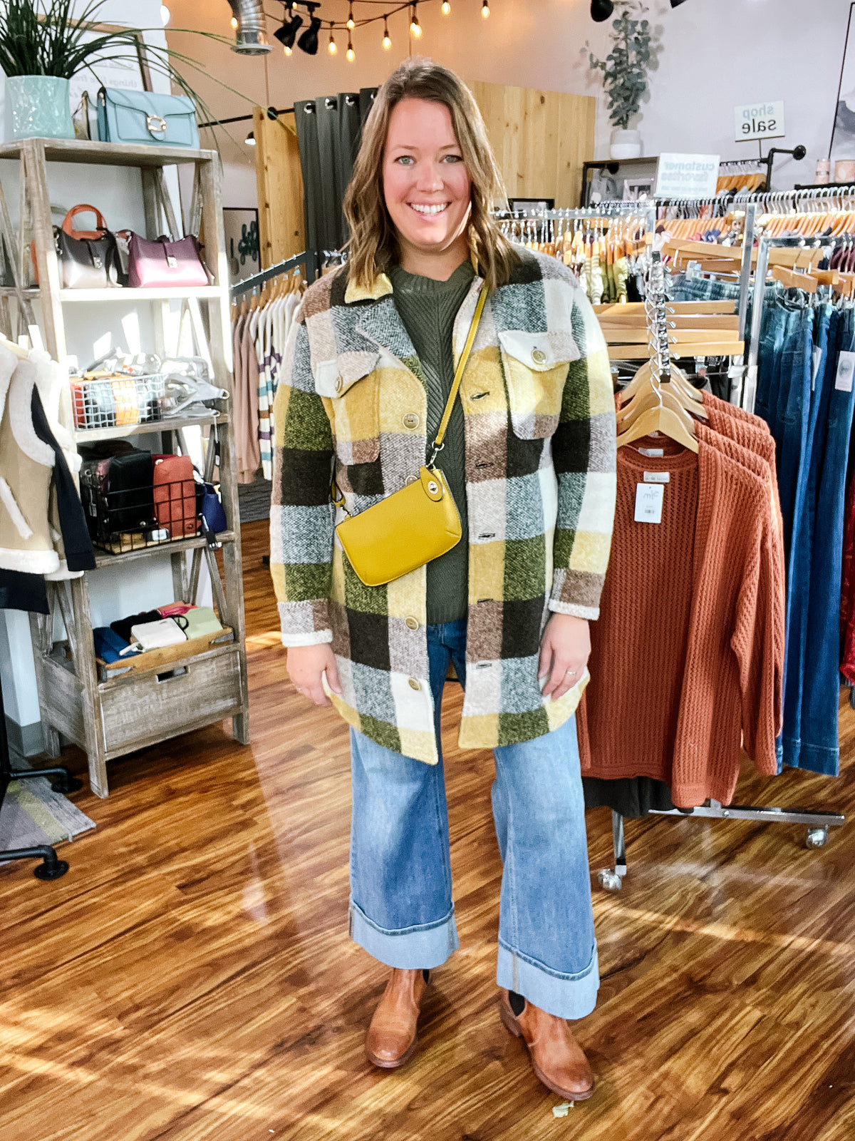 Yellow Plaid Coat