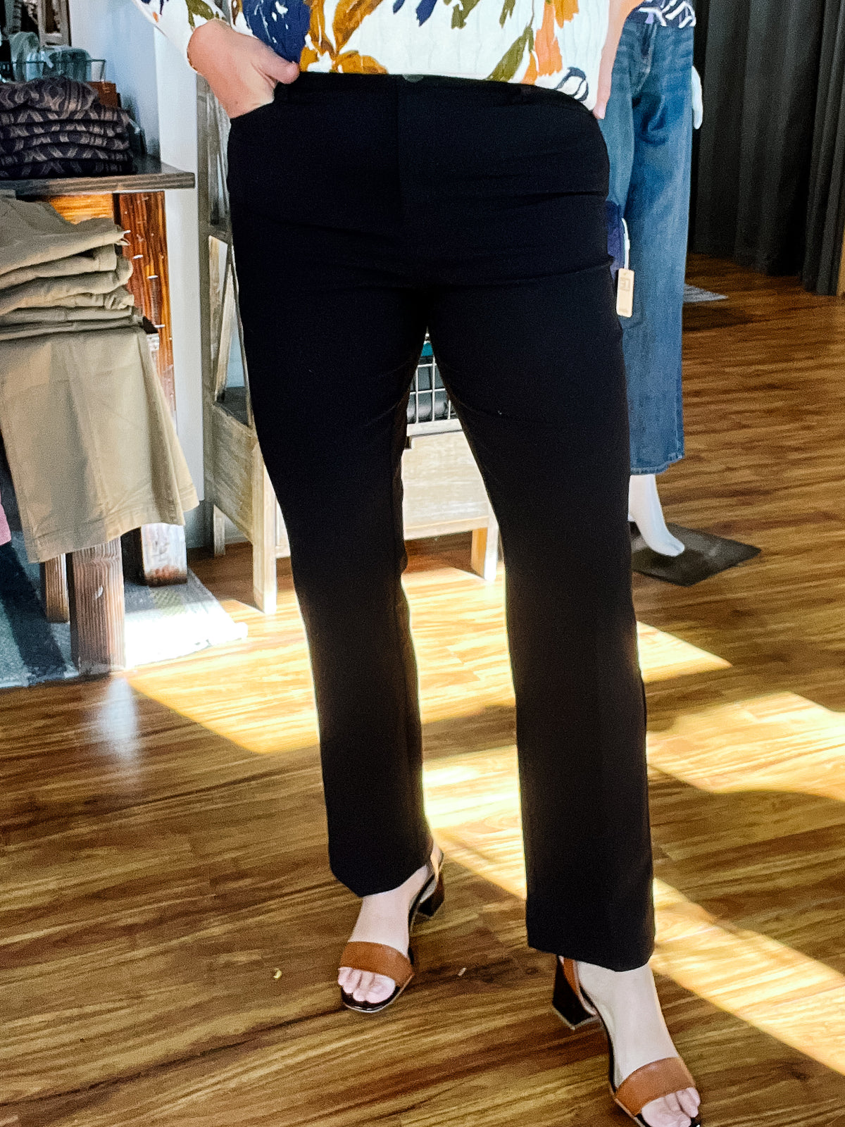 Black Straight Leg Trousers