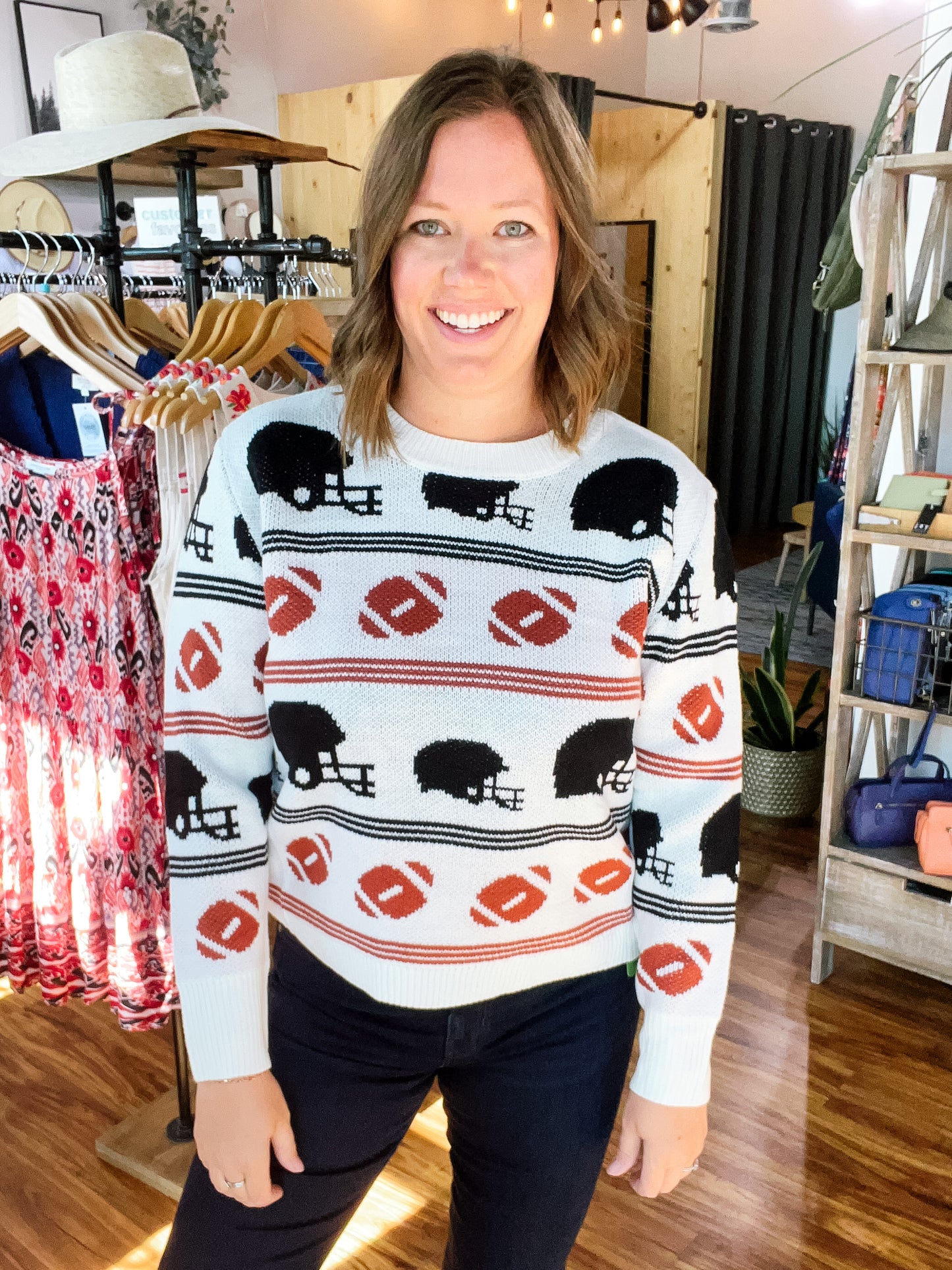 Cream Football Sweater