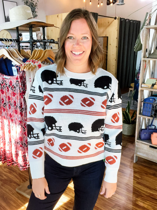 Cream Football Sweater
