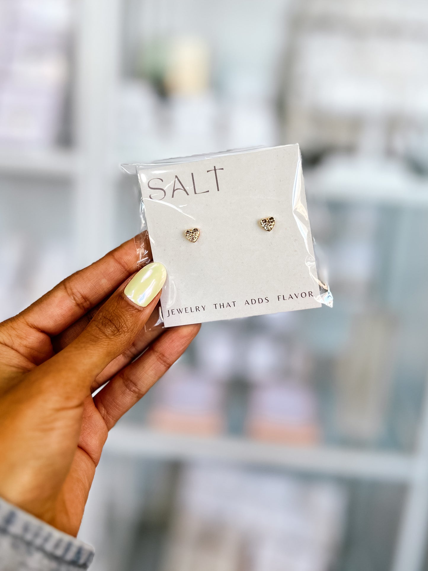 Hammered Heart Stud Earrings