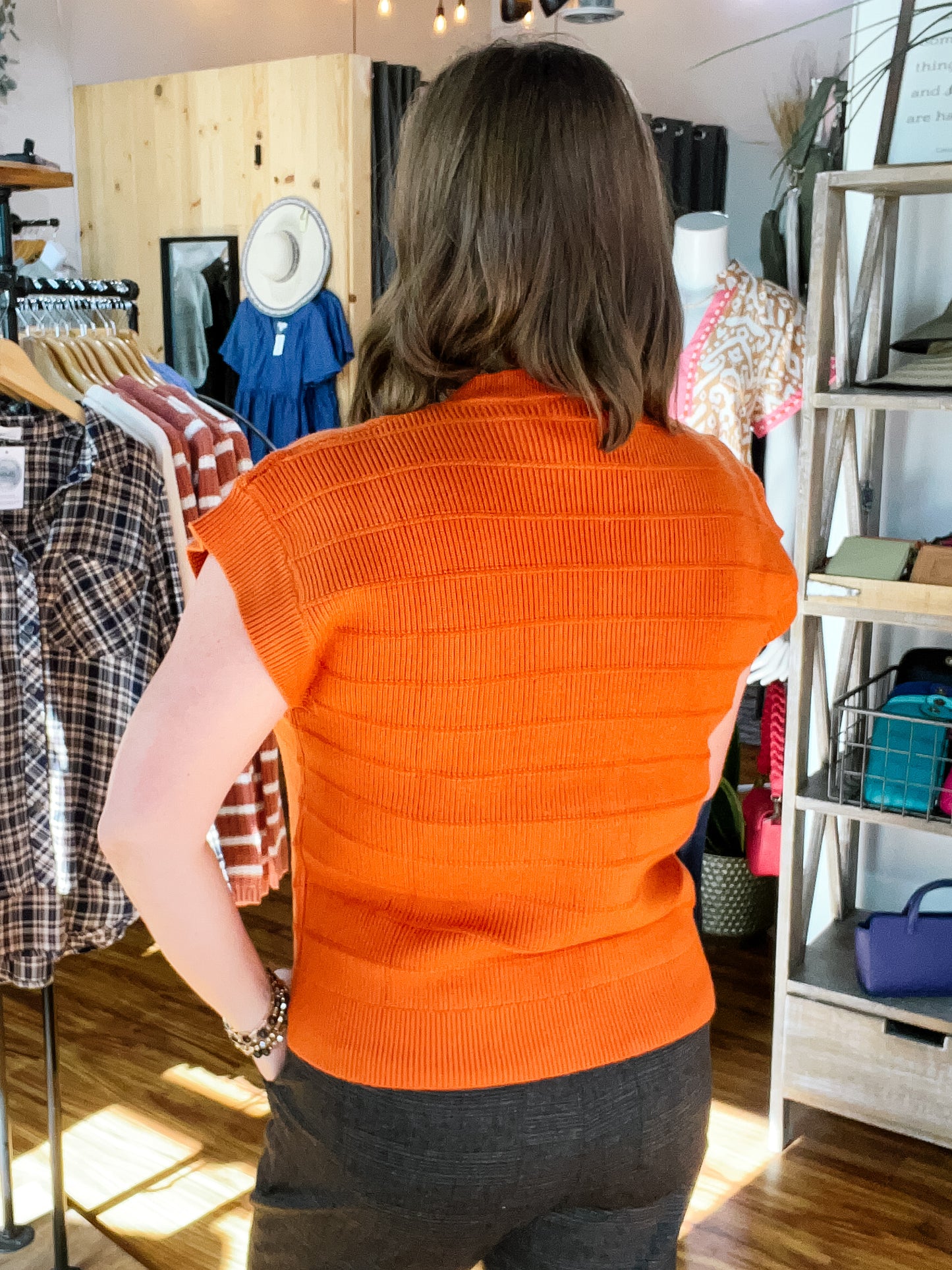 Burnt Orange Sleeveless Sweater