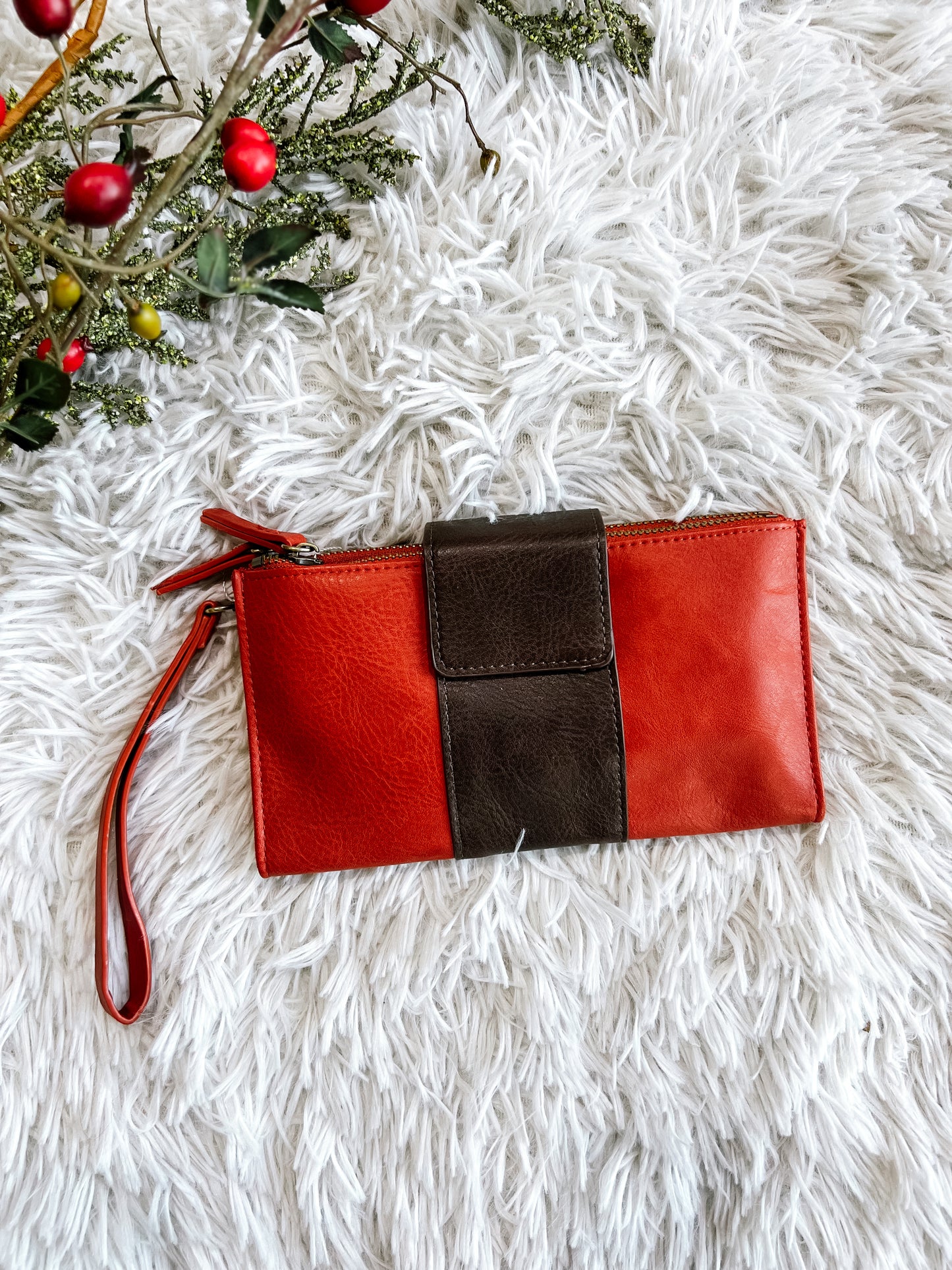 Color Block Wallet Crossbody Purse