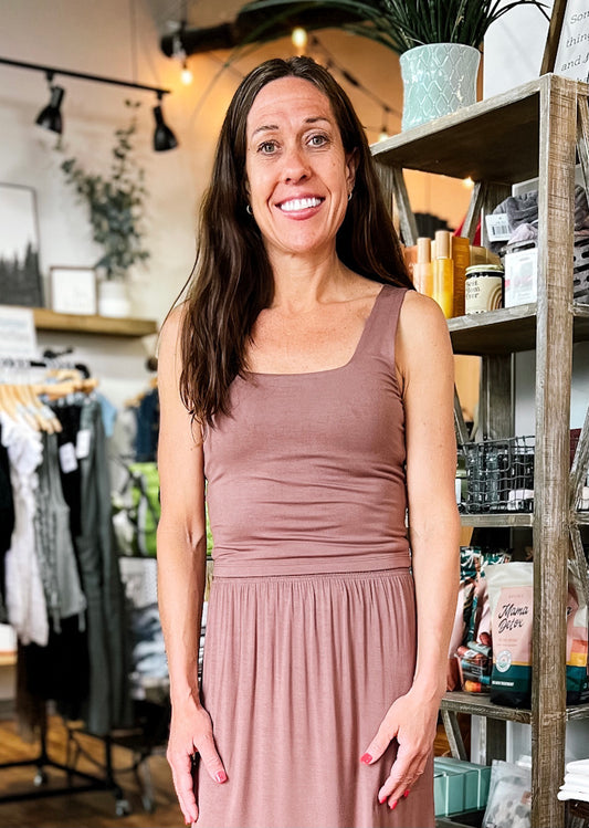 Brown Crop Tank Top