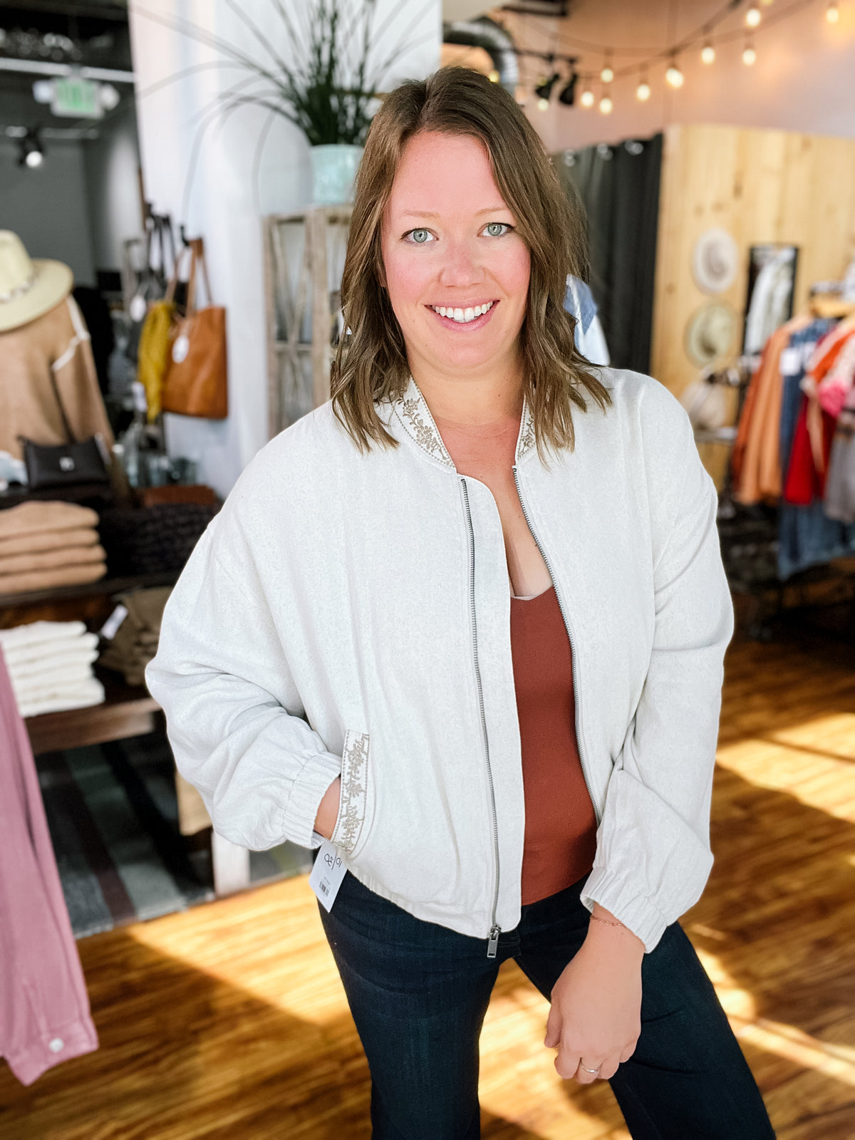 Cream Embroidery Jacket
