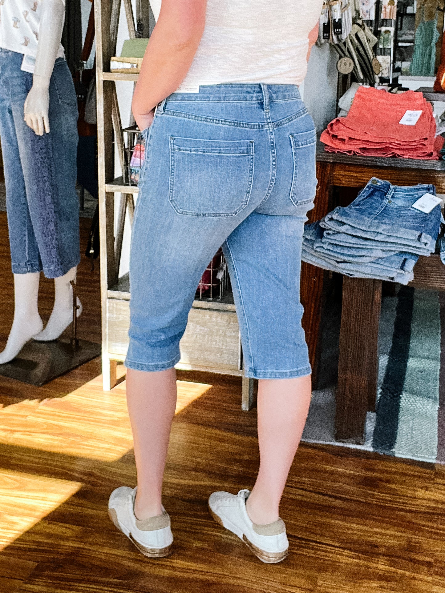 Ocean Breeze Blue Capri Jean