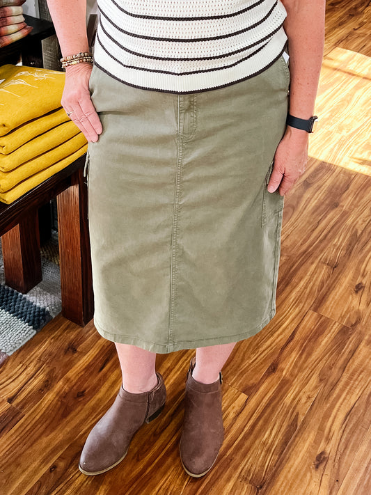 Olive Utility Skirt
